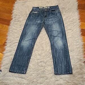 Rebel jeans co boys dark wash straight leg jeans size 12‎